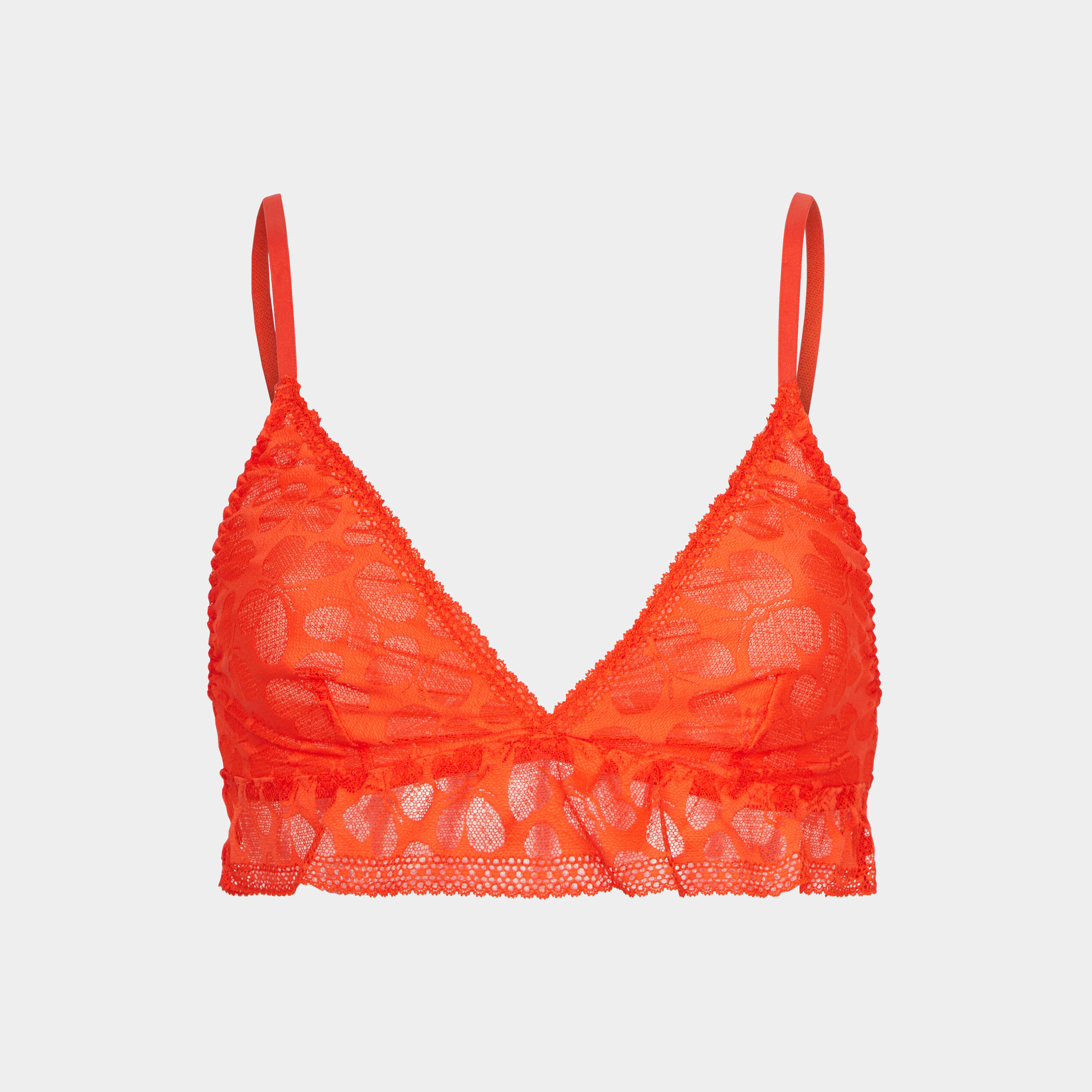Soutien-gorge triangle en dentelle orange foncé femme | La Halle
