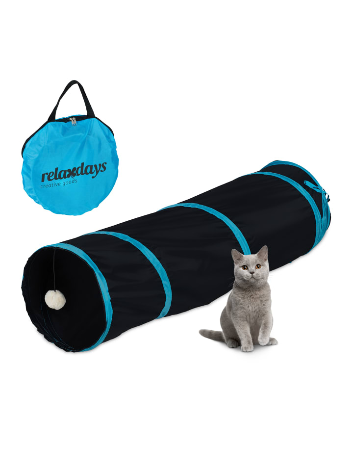 relaxdays Katzentunnel in Schwarz günstig kaufen onesize