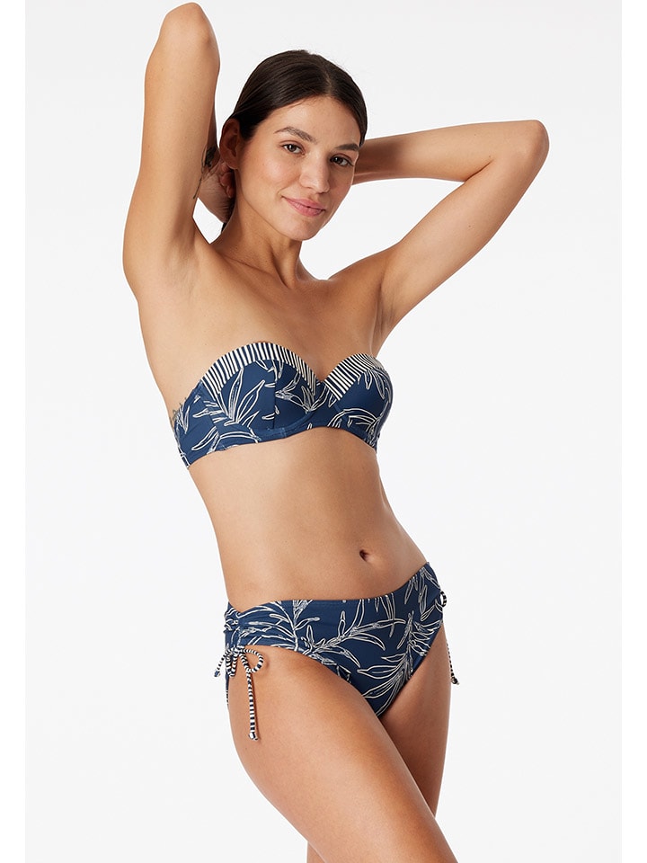 Schiesser Bikini in Dunkelblau/ Weiß günstig kaufen