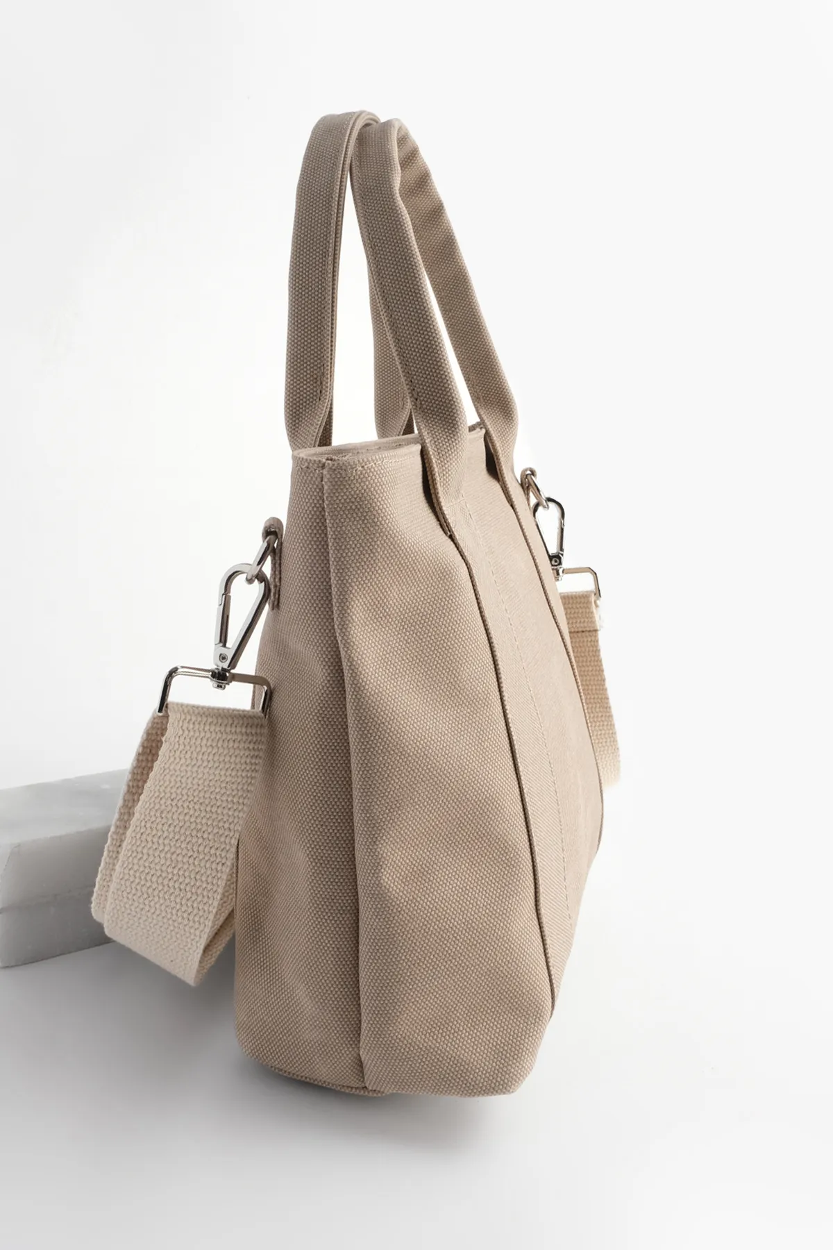 Marjin  Damen Canvas Tragetasche mit Hand-Schultergurt Dixie Beige