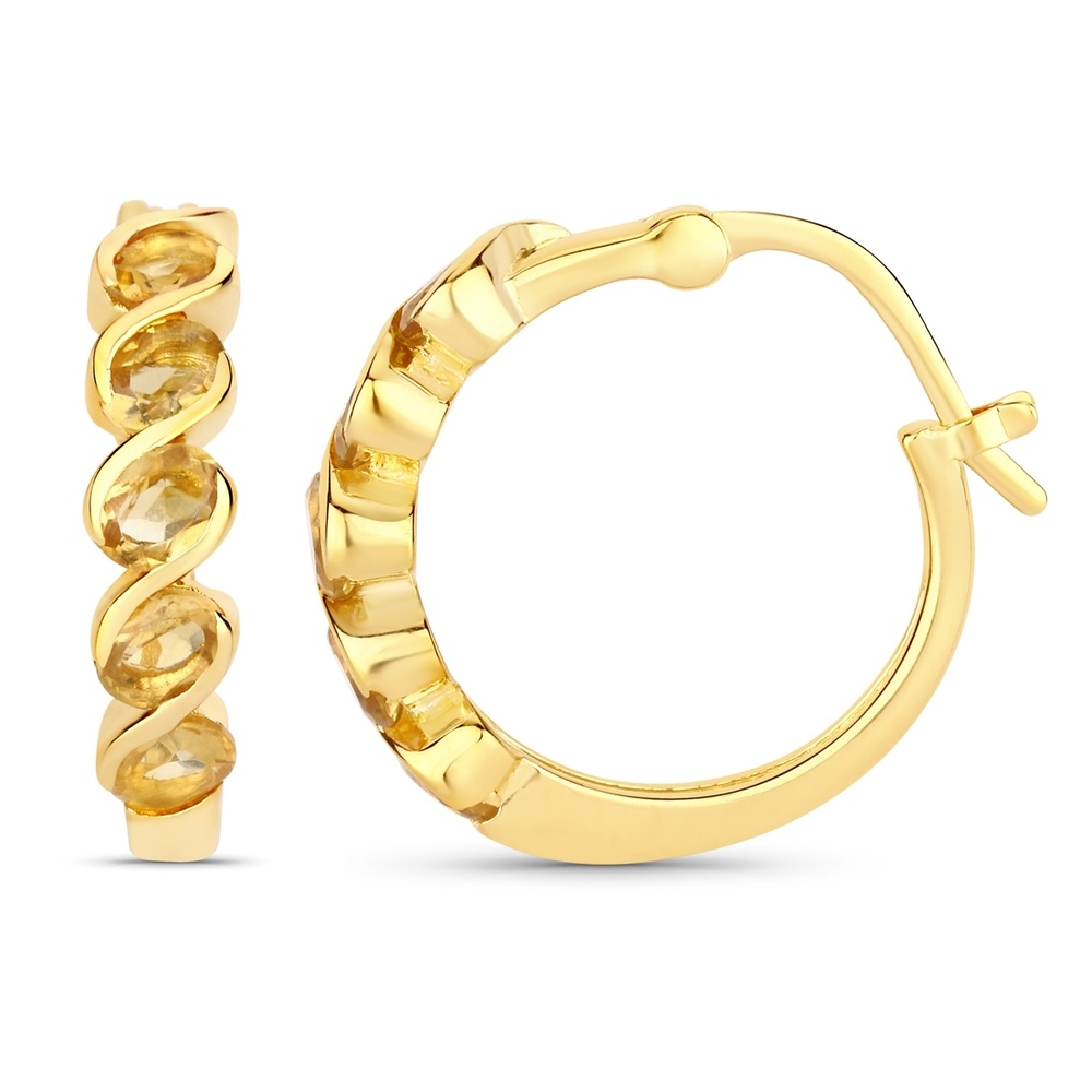 Rafaela Donata Boucles doreilles Argent sterling Citrine en Or jaune Bijoux