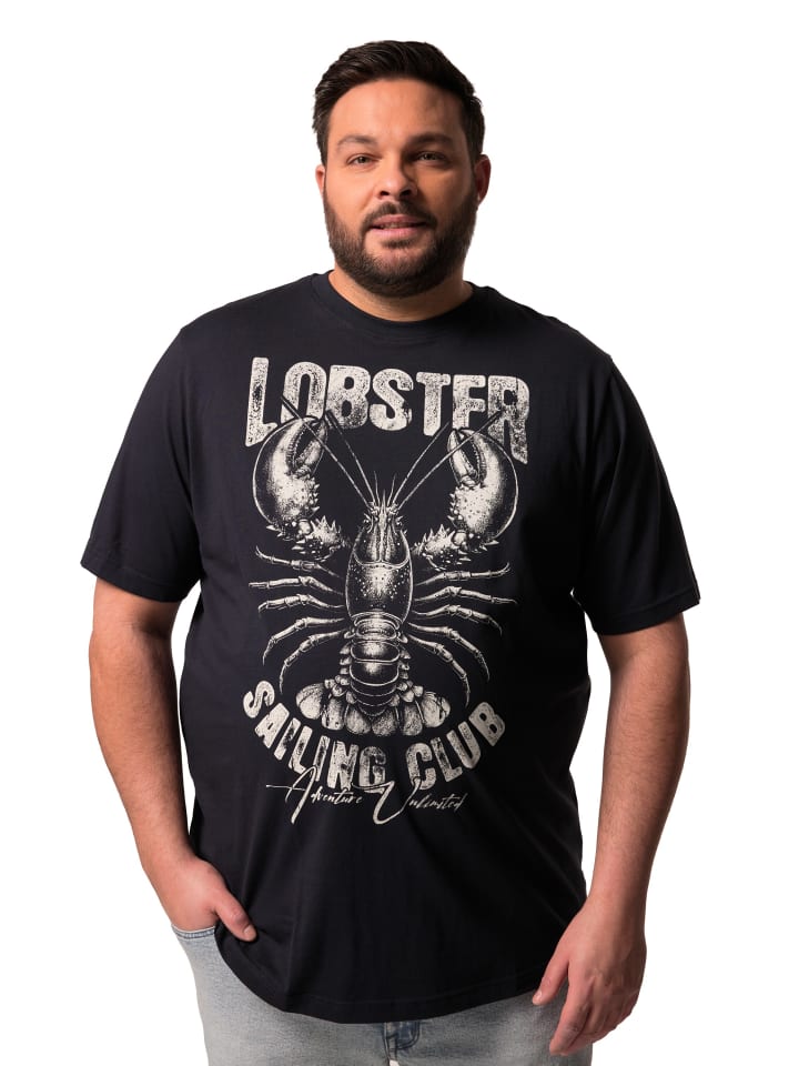 Men Plus Kurzarm T-Shirt in navy blau günstig kaufen