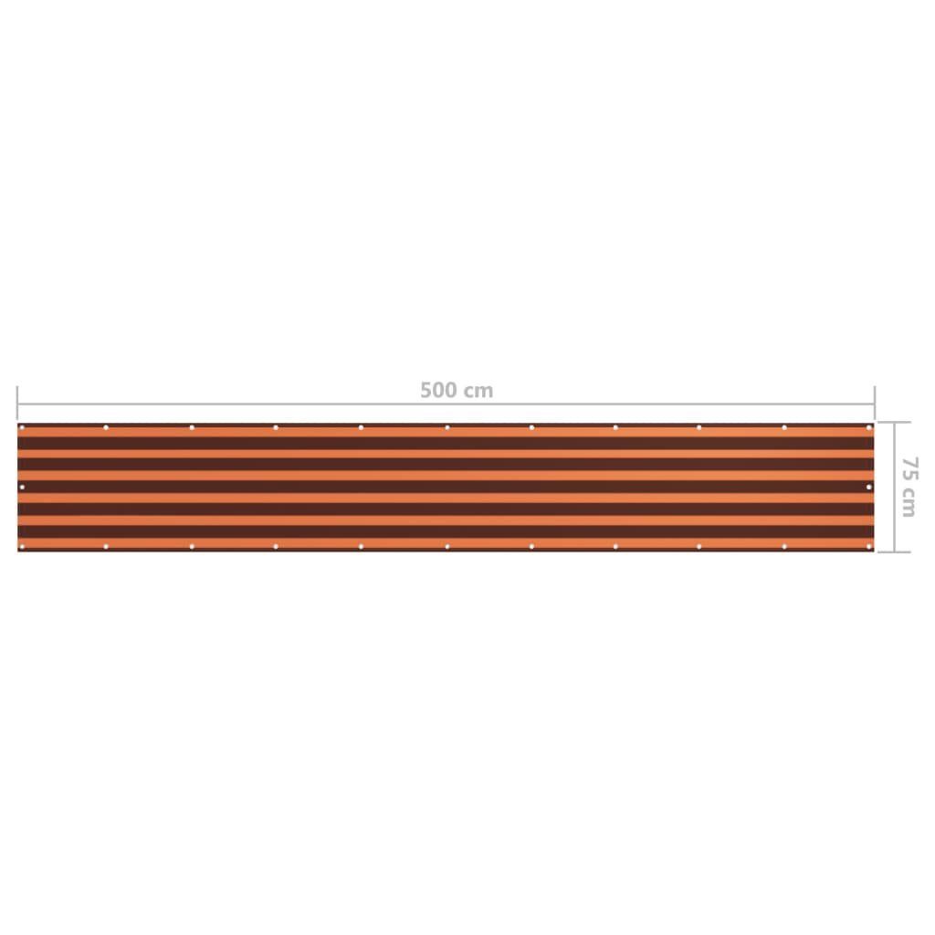 Tapferer Ping Balkonsichtschutz Balkon-Sichtschutz Orange und Braun 75x500 cm Oxford-Gewebe (1-St)