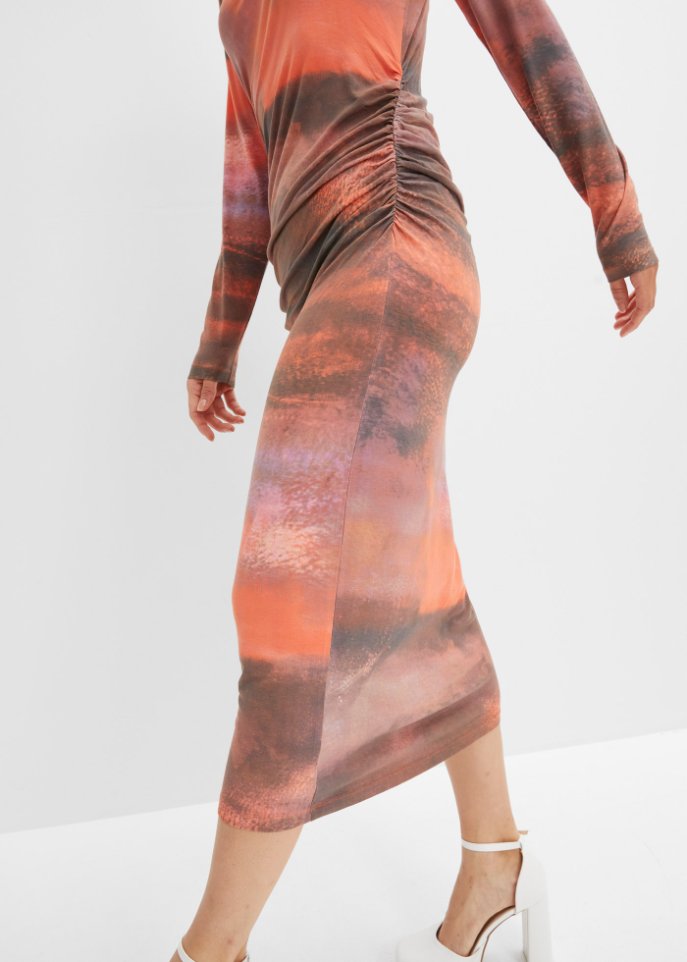 Shirtkleid mit seitlicher Raffung