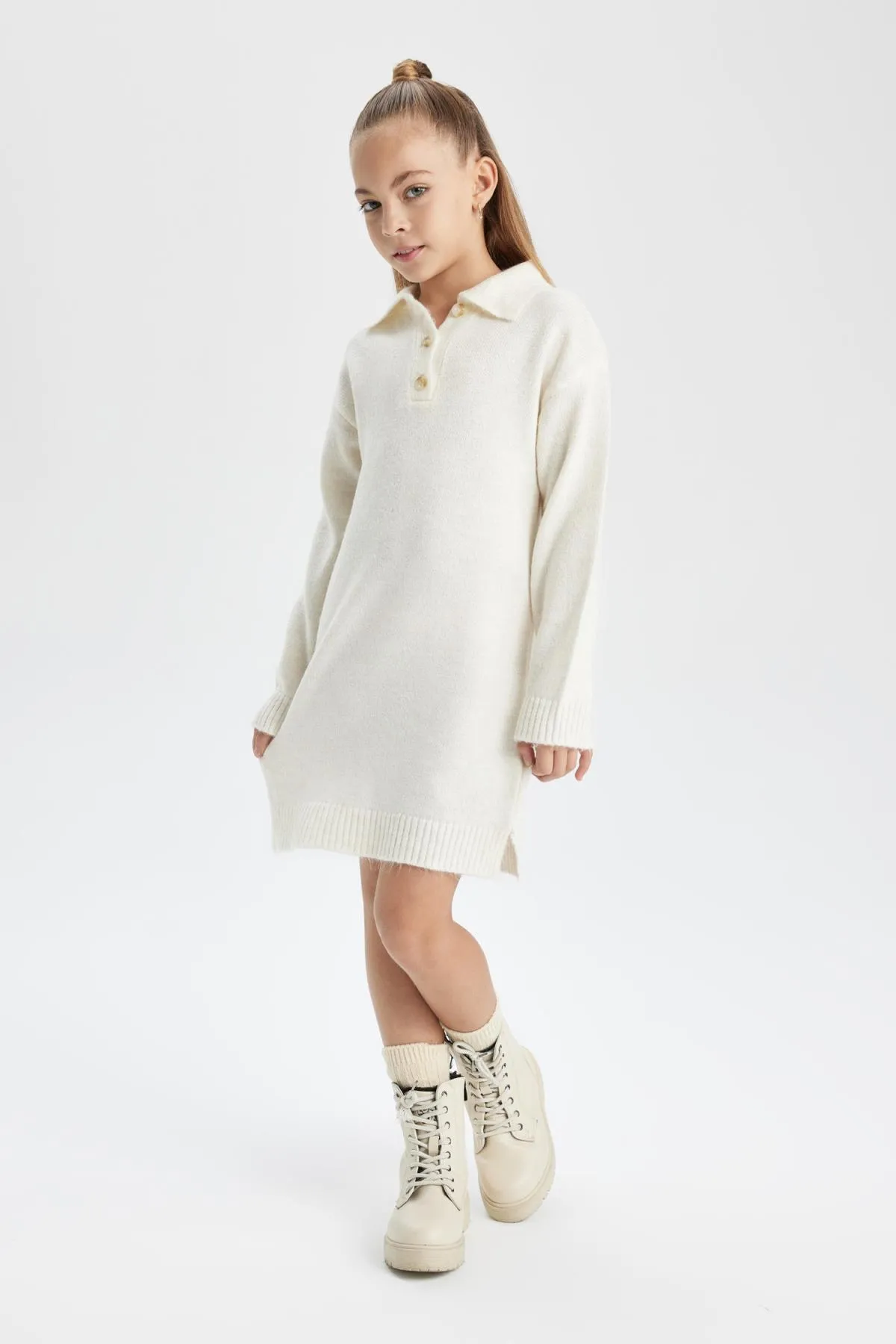 DeFacto  Langarm-Strickkleid mit Rollkragen für Mädchen