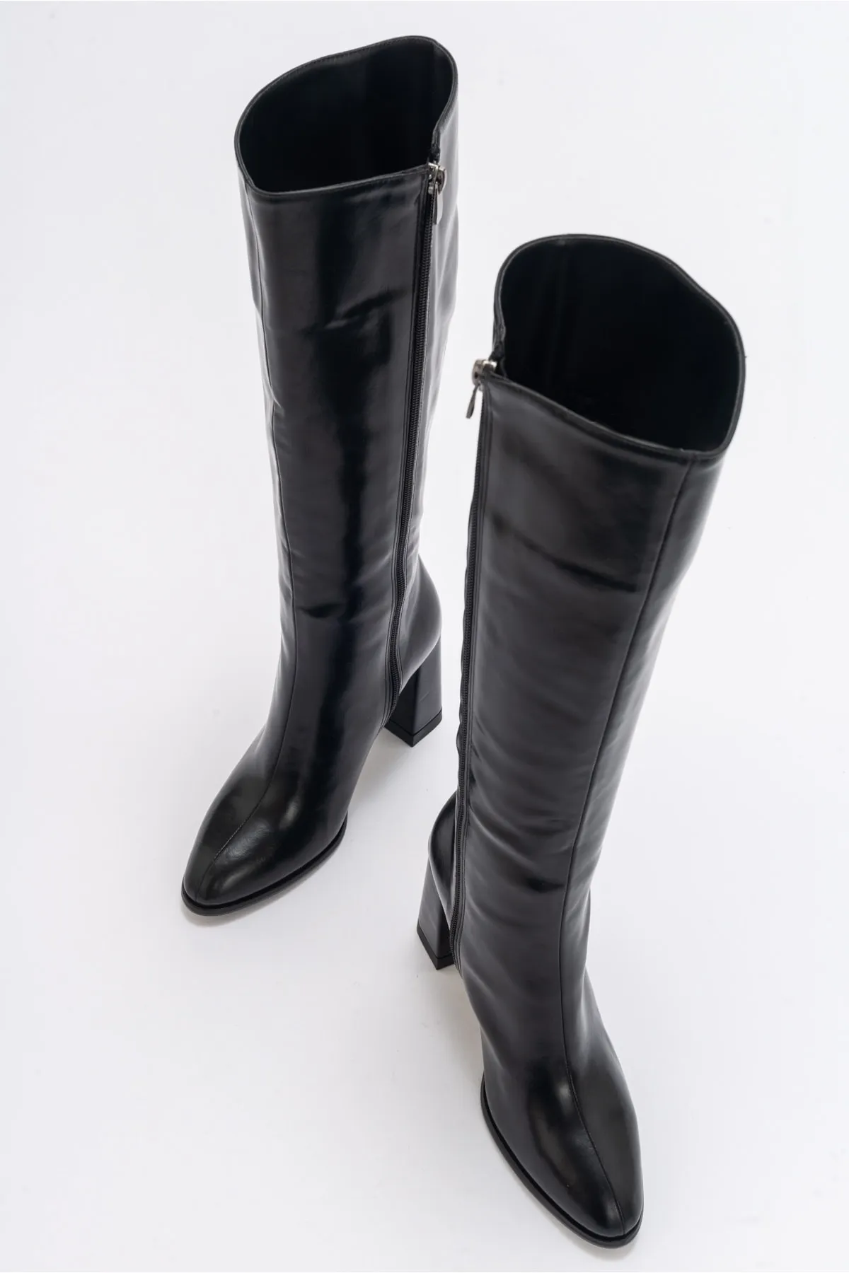 LuviShoes  Decer Black Skin Damen-Stiefel mit Absatz