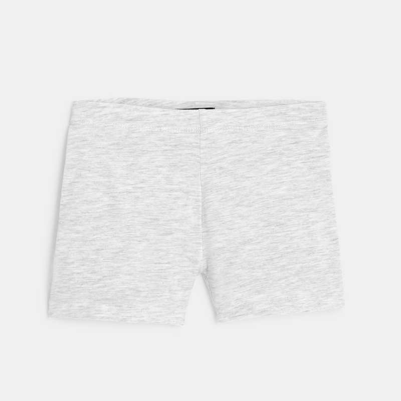 Short uni en jersey gris fille