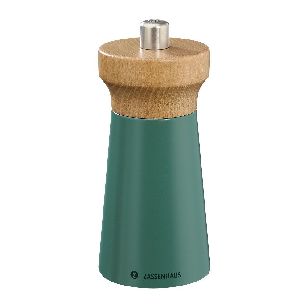 ZASSENHAUS Pfeffermühle Westerland 12 cm Mühlenkopf Buche gebeizt Manuell, mit Keramikmahlwerk