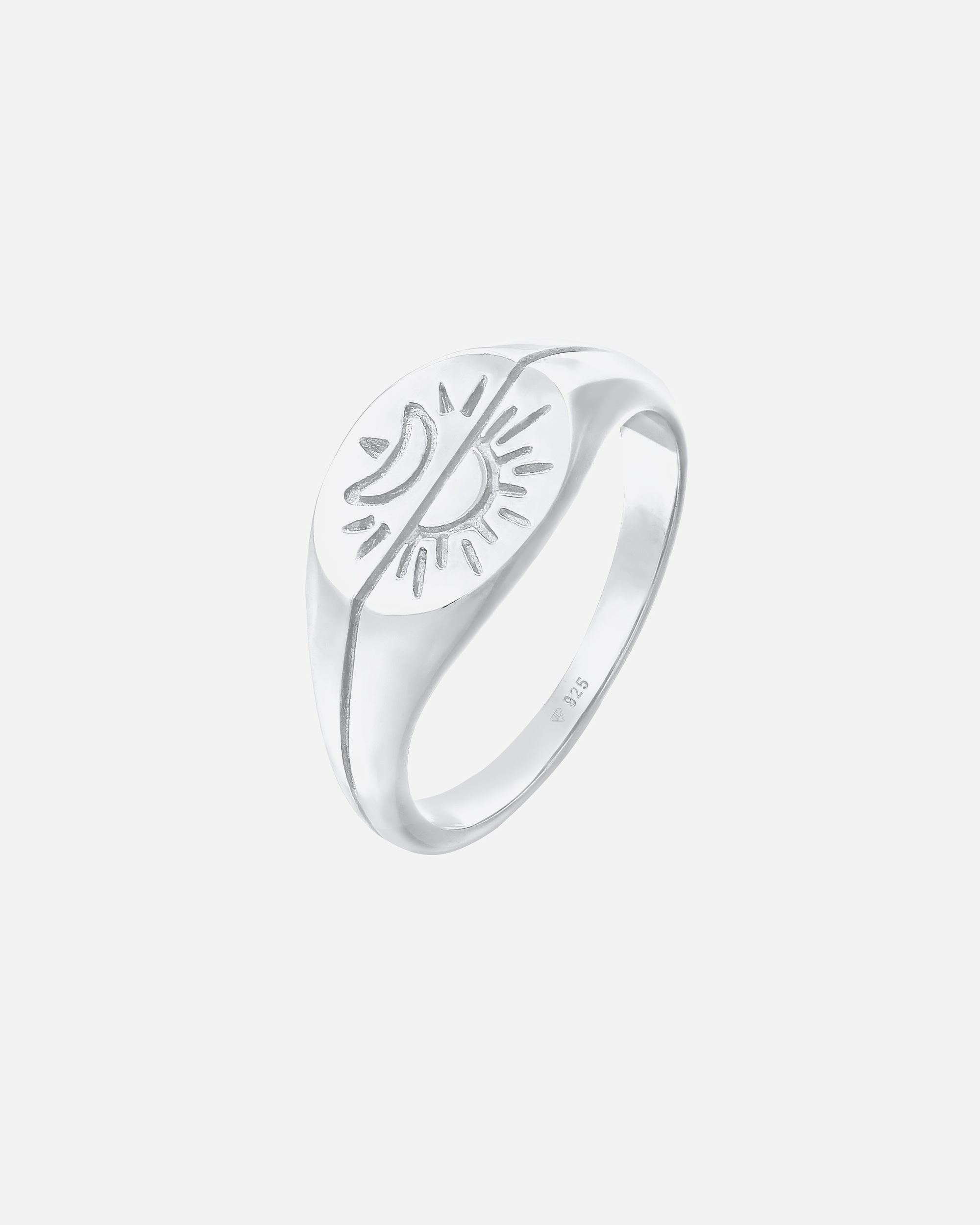Elli női Sun Moon Astro Boho Trend Blogger pecsétgyűrű 925 sterling ezüstből, aranyozott
