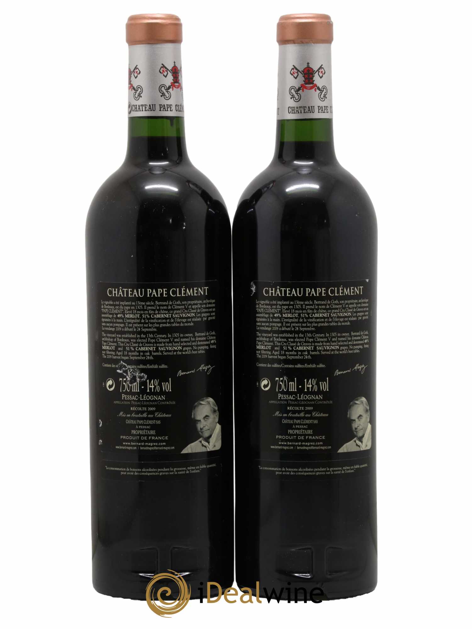 Château Pape Clément Cru Classé de Graves  2009 - Lot de 2 Bouteilles