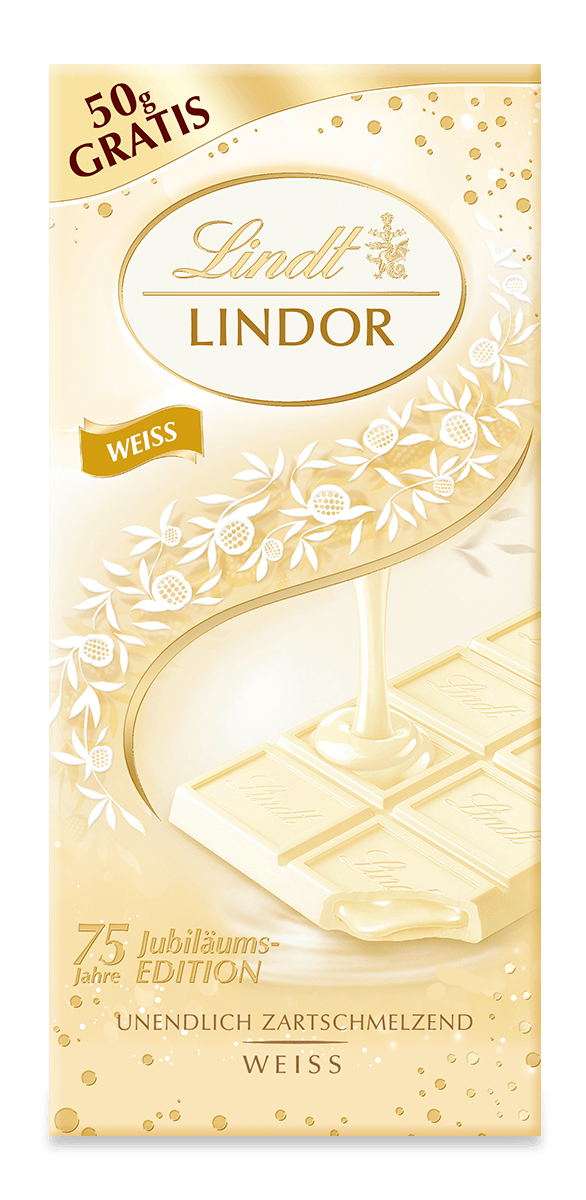 LINDOR Weiss, 75 Jahre Jubiläum, 150g