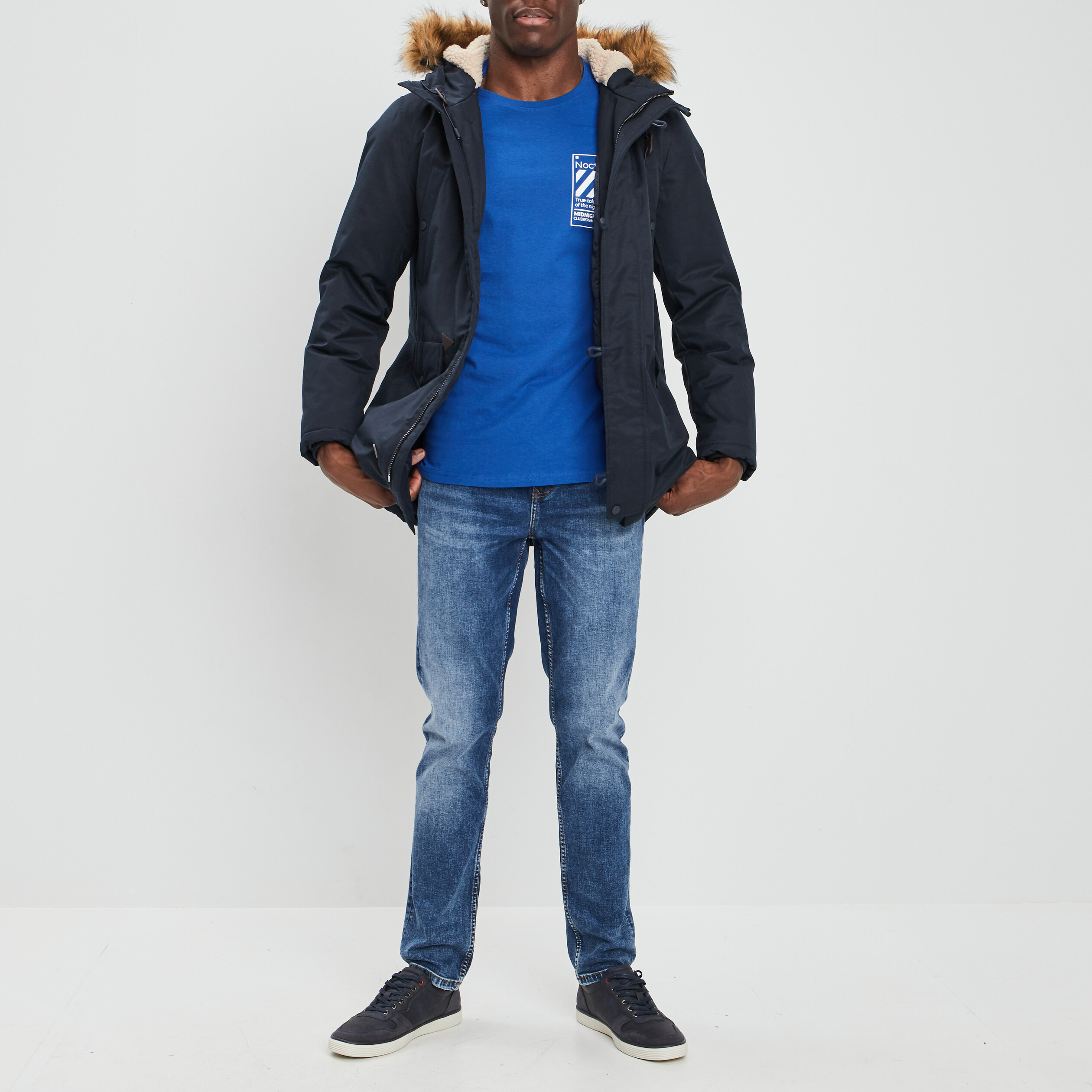 T-shirt manches courtes bleu roi homme | La Halle