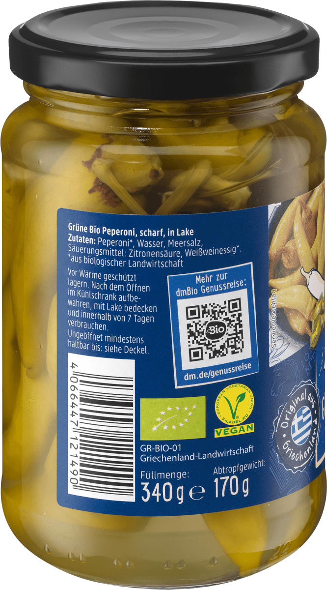 Grüne Peperoni, scharf, 170 g