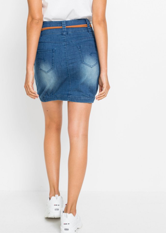 Jeansrock mit Gürtel