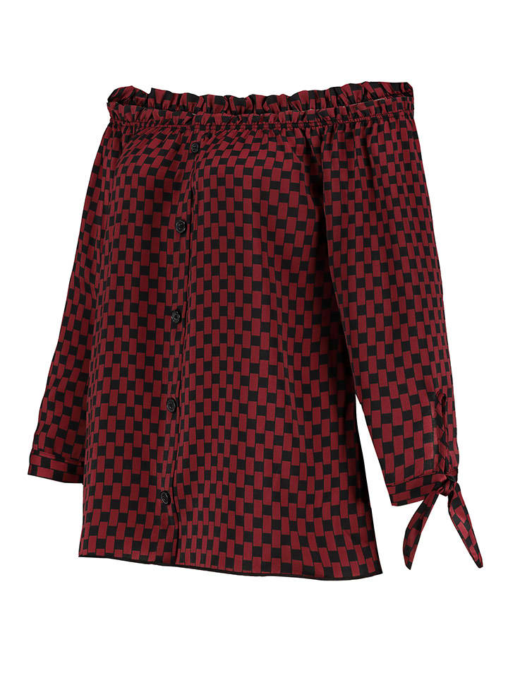 Sublevel Bluse in Rot/ Schwarz günstig kaufen