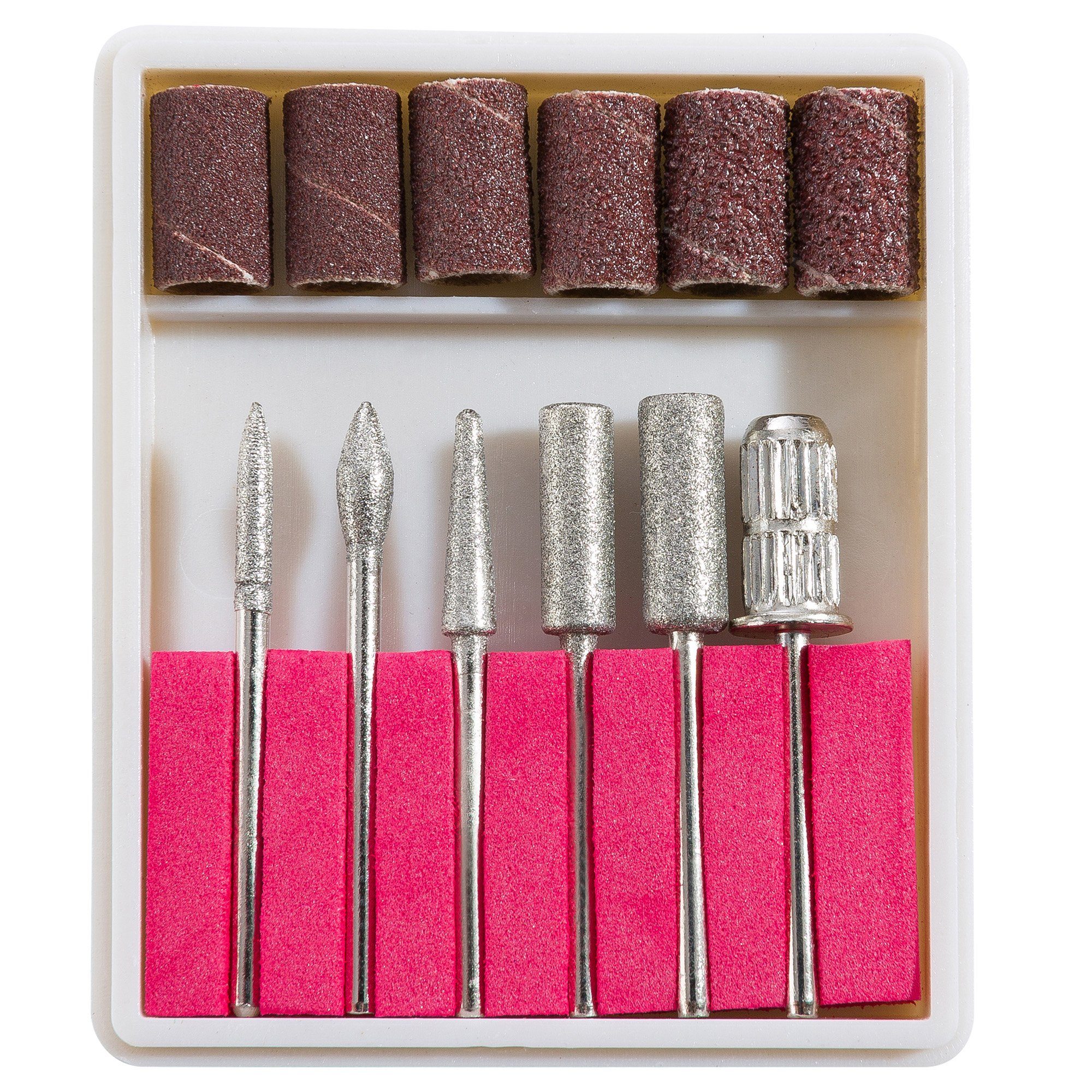 Sina Beauty-Multigerät Nagelfräser, Fräseraufsatz Set, Maniküre 11 teiliges Set, 12-tlg., Set, 6er Fräsköpfe für Nagelfräser
