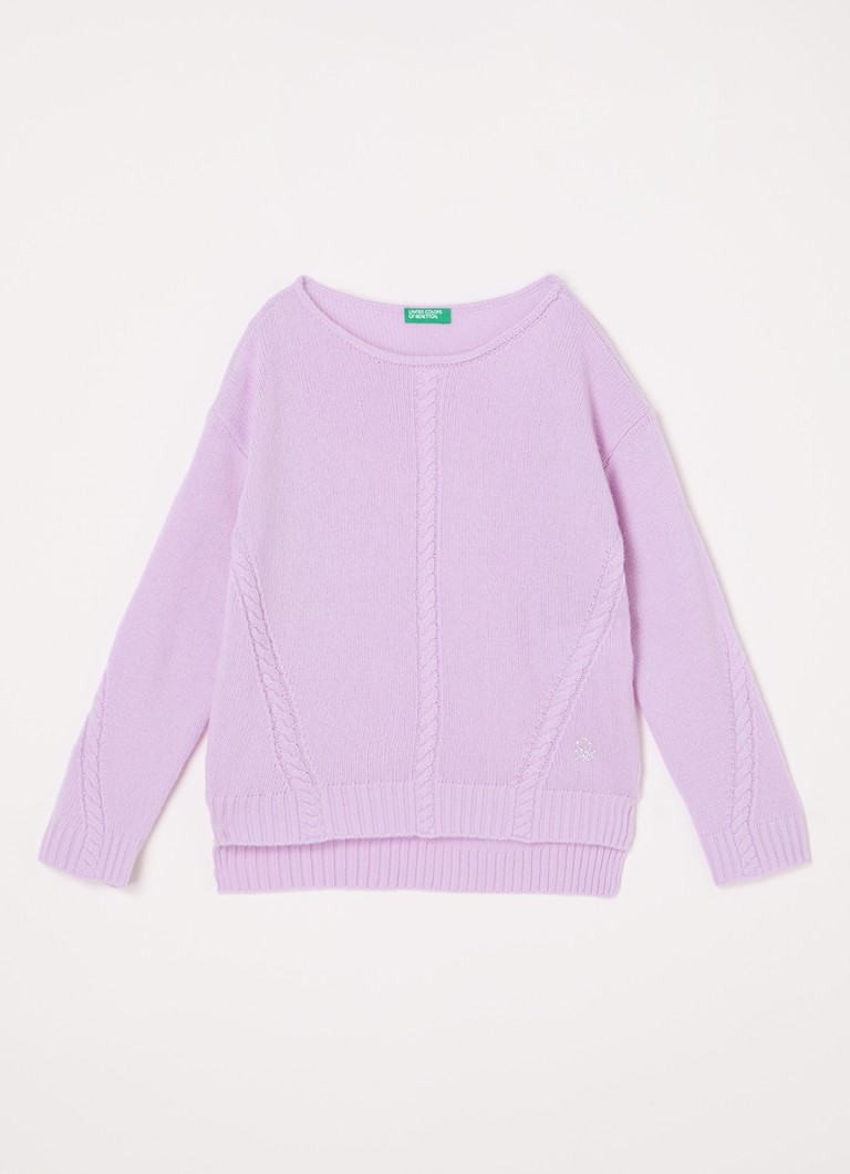 Suéter Benetton de malha fina em mistura de lã