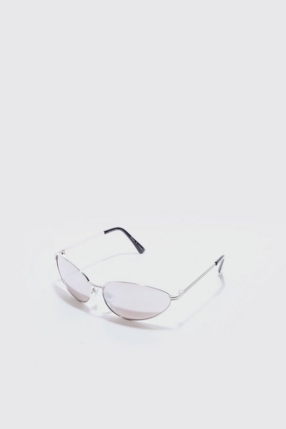 Metall-Sonnenbrille mit silbernen Gläsern