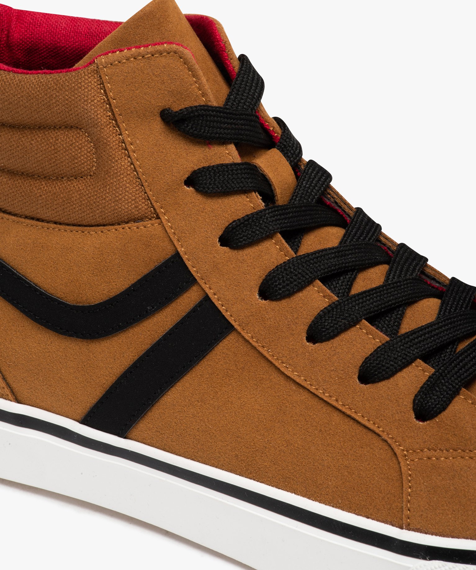 Baskets homme mid-cut en suédine à col rembourré camel | GEMO