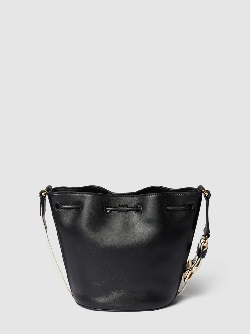 Bucket Bag mit Label-Detail Modell 'ANDIE' in schwarz