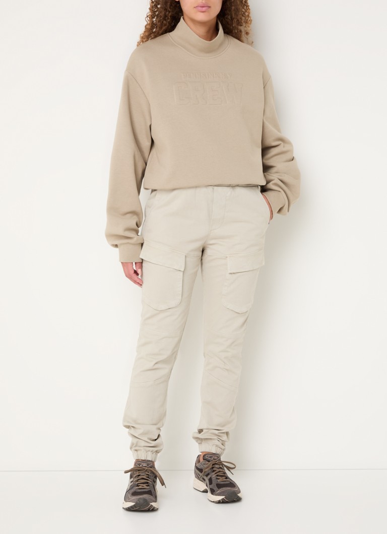 Penn & Ink High waist tapered fit cargo pants with flap pockets