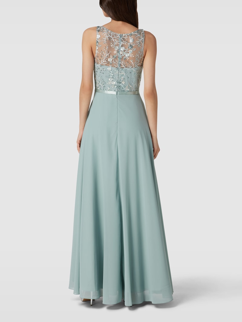Abendkleid mit Paillettenbesatz in mint