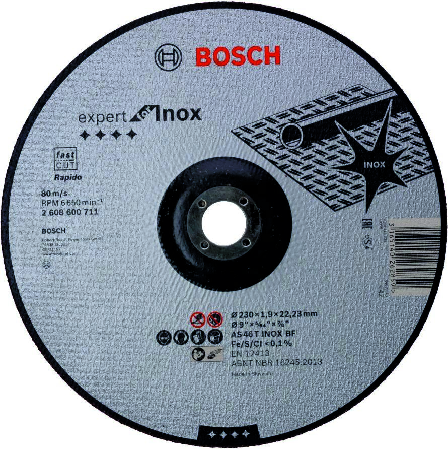 Bosch Blue Accessories 2608600711 Kaareva katkaisulaikka Expert for Stainless Steel - Rapido AS 46 T Stainless Steel BF, 230 mm, 1,9 mm