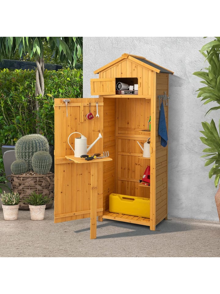 COSTWAY Gerätehaus Holz in Beige günstig kaufen onesize