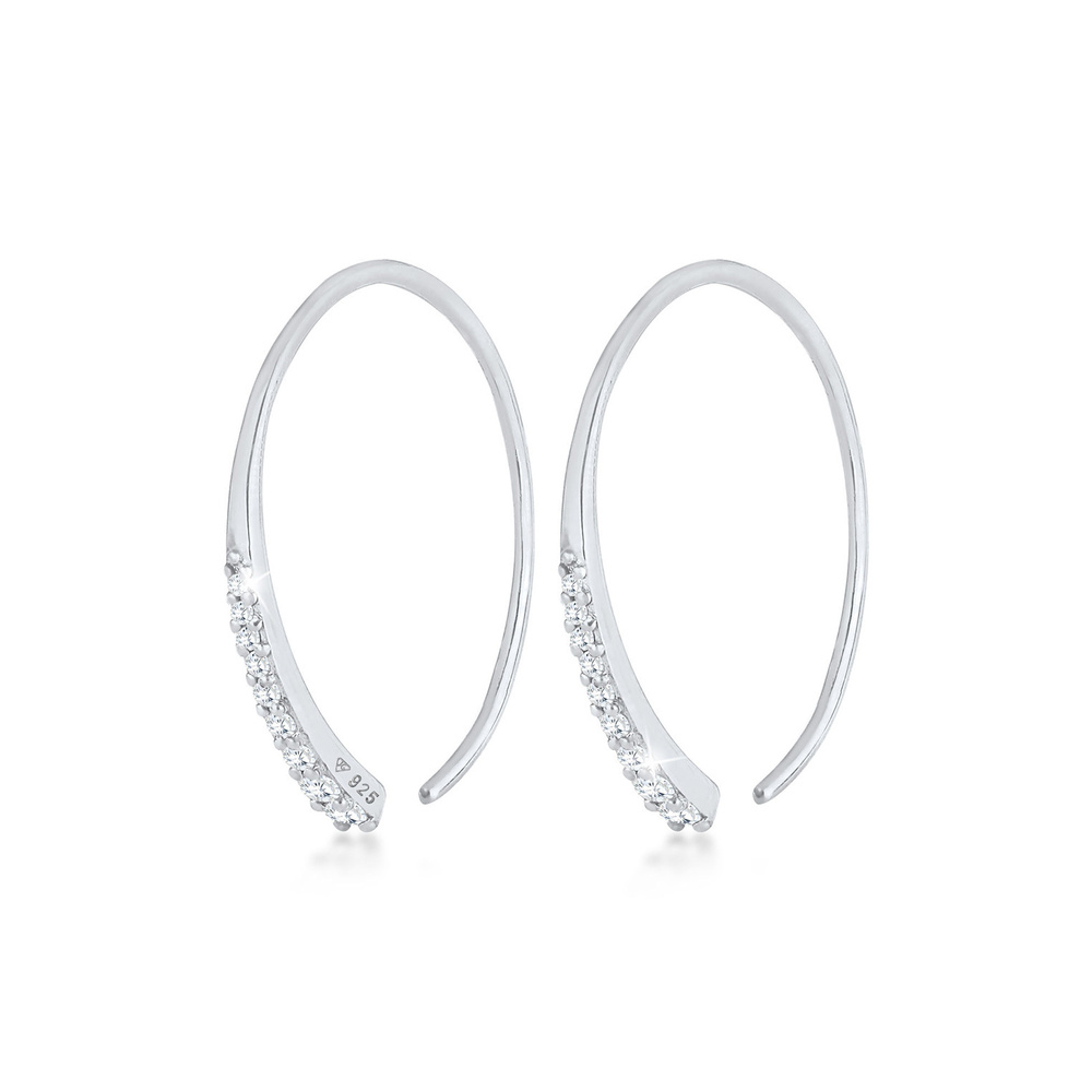 Elli Elli Boucles d'Oreilles Créoles pour dames Tendance intemporelle de base avec cri Boucles d'oreilles