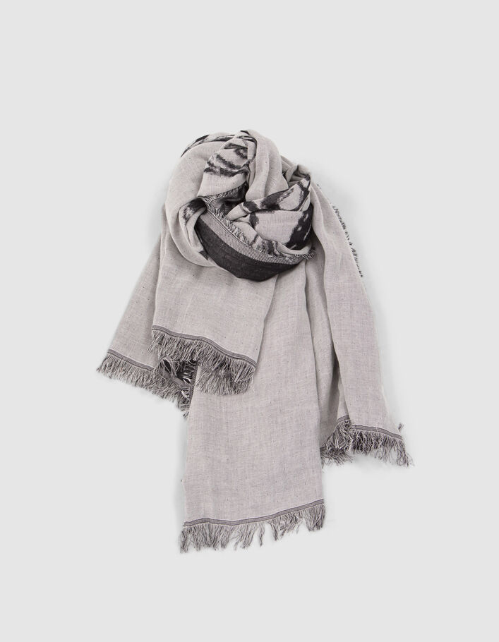 Foulard noir double face motif têtes de mort Femme