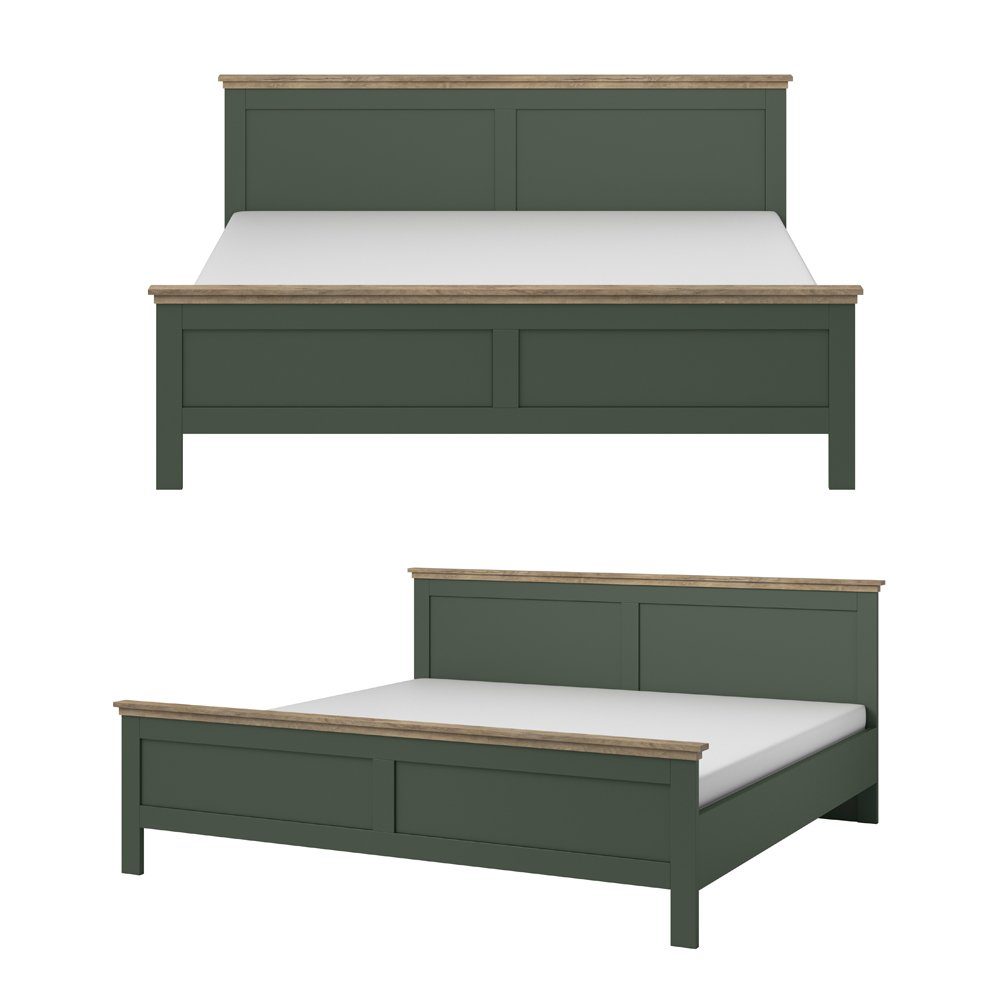 Lomadox Schlafzimmer-Set EPSOM-83, (Spar-Set, 5-St), grün Abisko Esche Nb. mit Lefkas Eiche Nb., Landhausstil