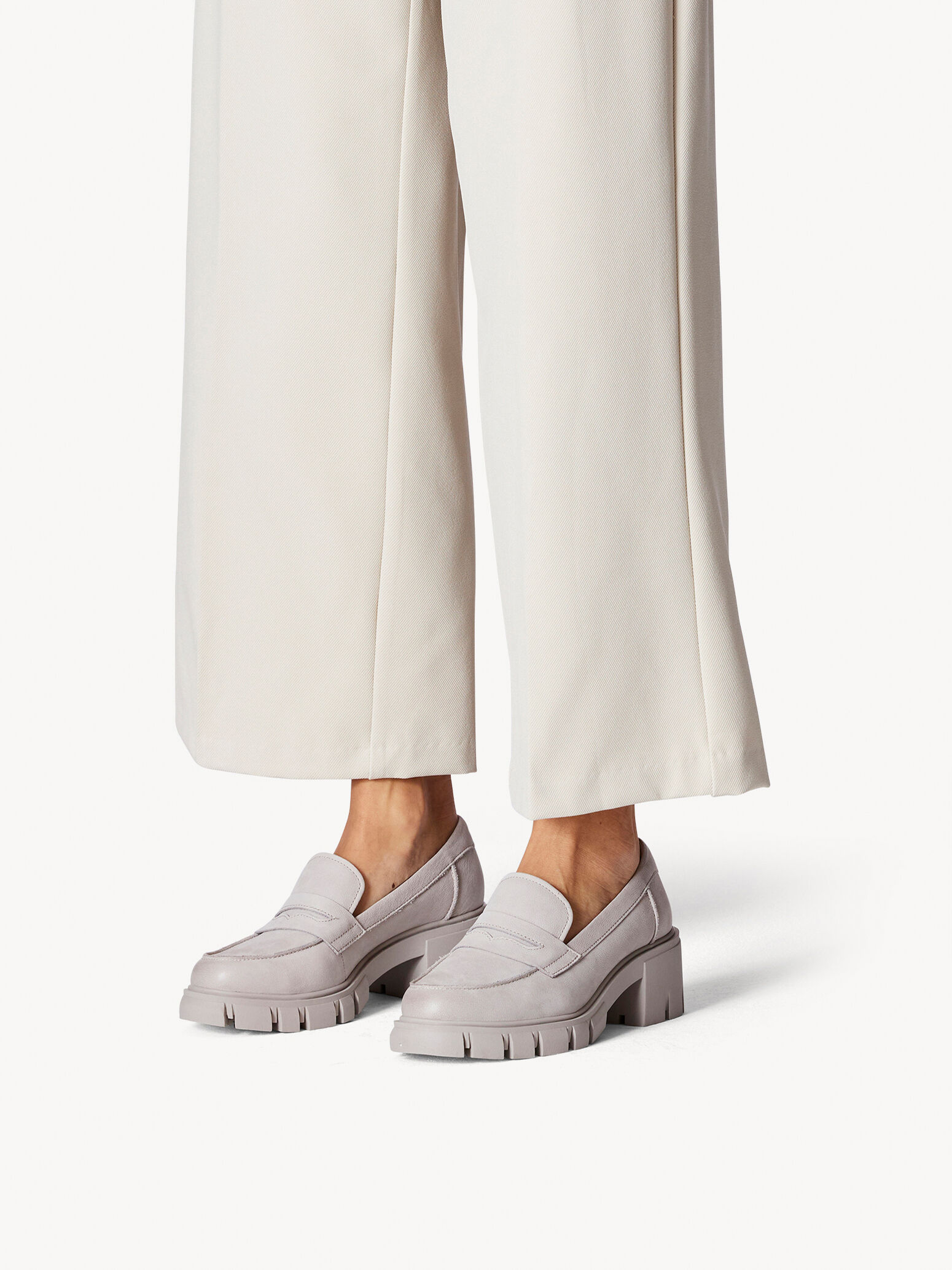 Slipper en cuir - gris