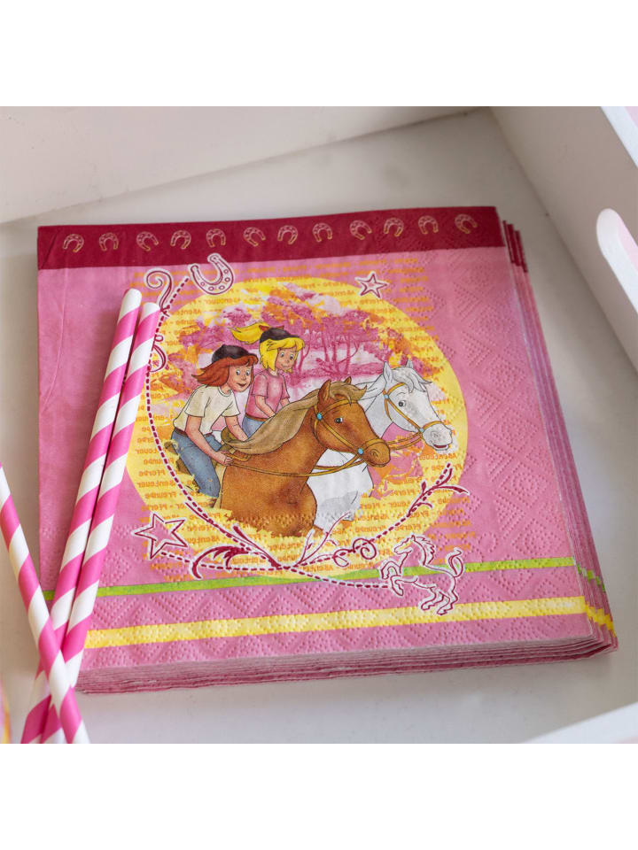 Geda Labels Servietten Bibi & Tina 12er Set in Rosa - 33x33 günstig kaufen onesize