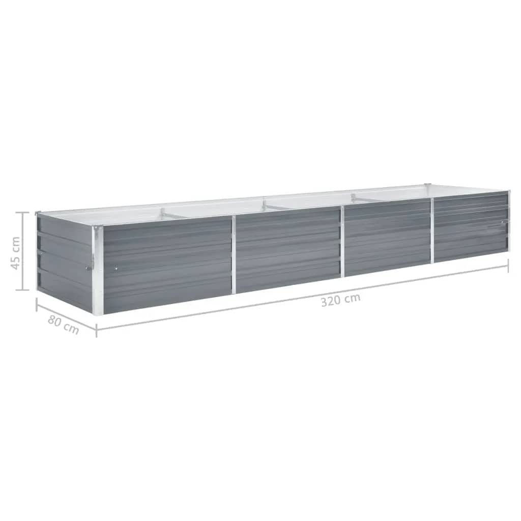 furnicato Hochbeet Garten-Verzinkter Stahl 320x80x45 cm Grau