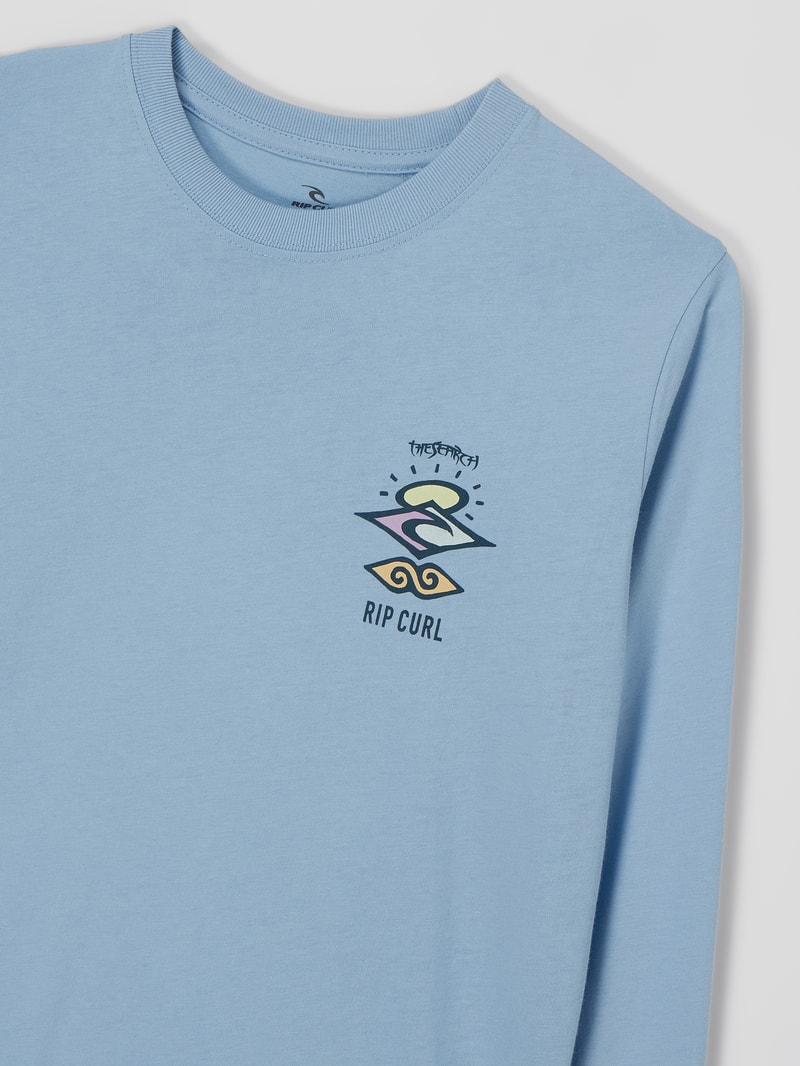 Longsleeve mit Logo in hellblau