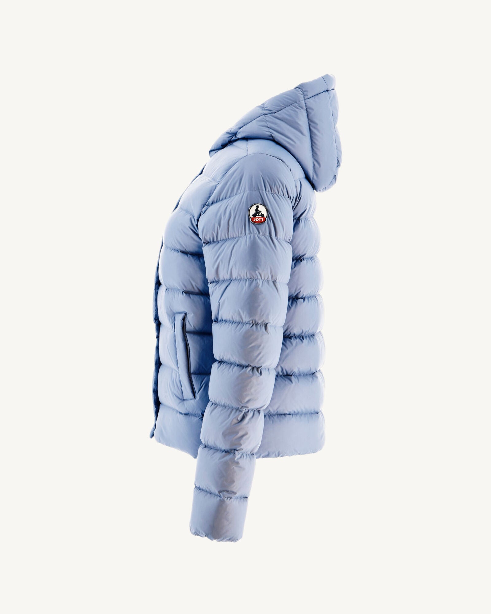Doudoune droite à capuche Bleu délavé Jane