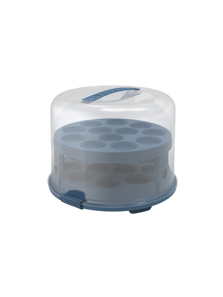 Rotho FRESH Tortenglocke hoch mit Trays in Transparent / Horizon blau günstig kaufen onesize