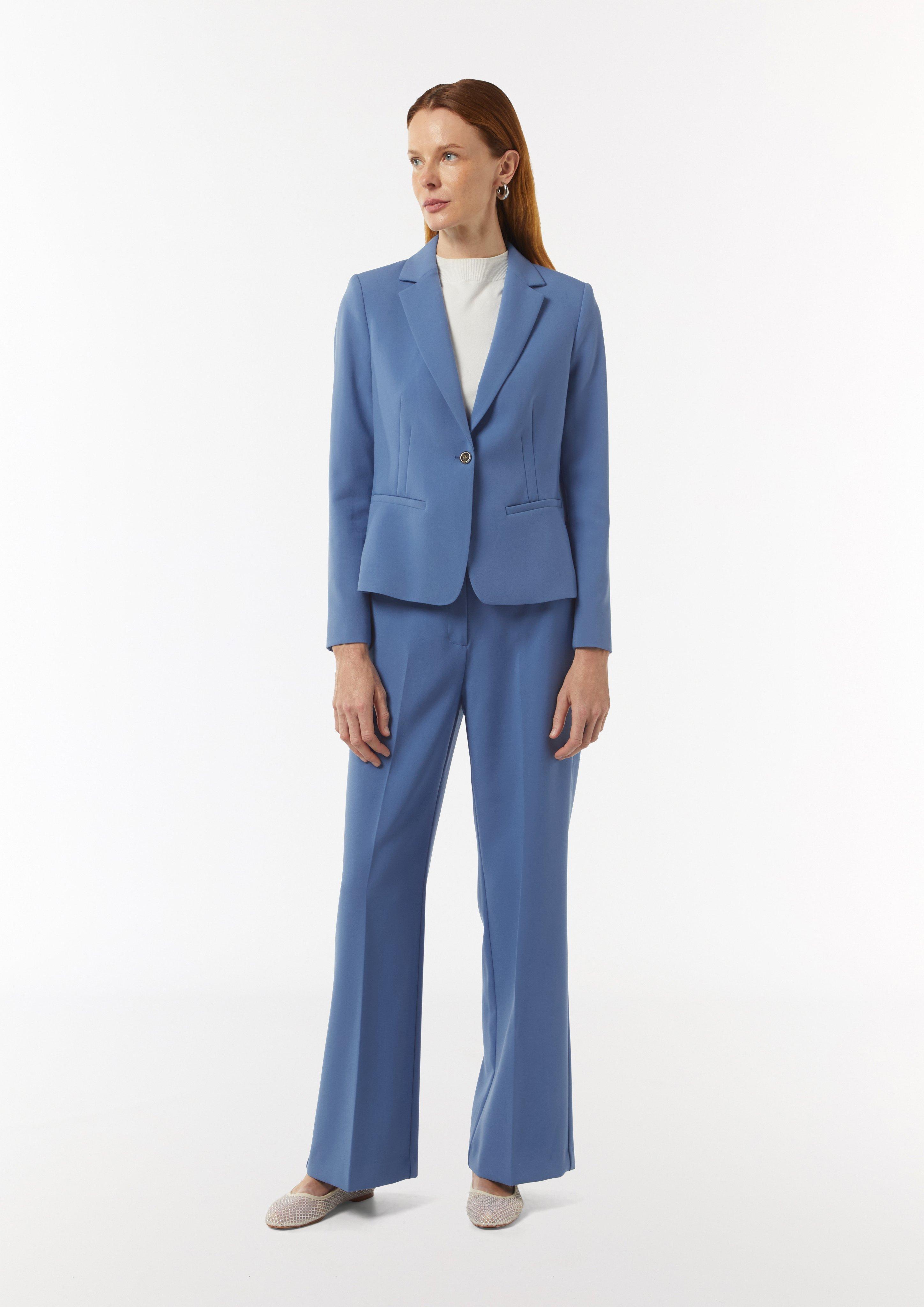 Leicht antaillierter Twillblazer mit Reverskragen - blau