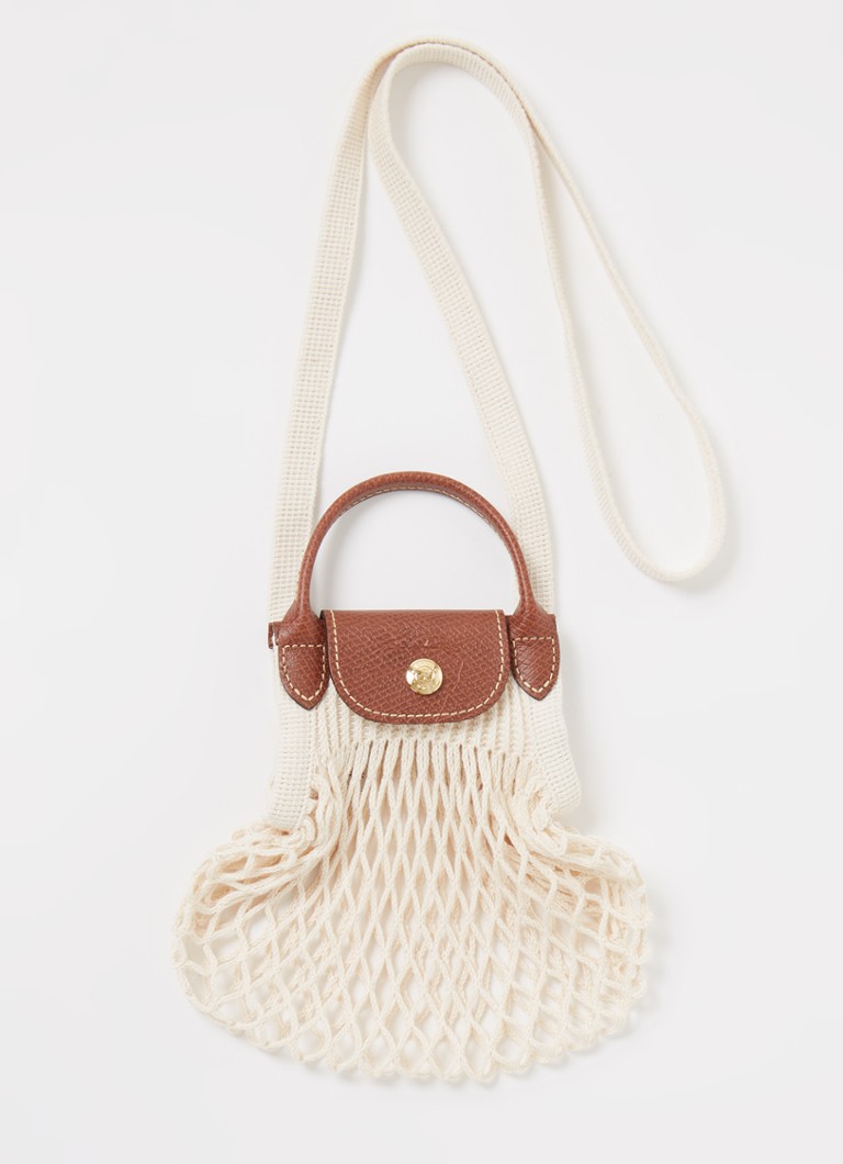Longchamp Le Pliage Filet XS -olkalaukku nahkayksityiskohdilla