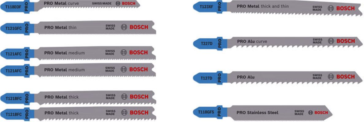 Bosch Blue Accessories 2607011942 PRO Sticksågbladssats för metall och aluminium 92 mm i robust kassett 10 delar
