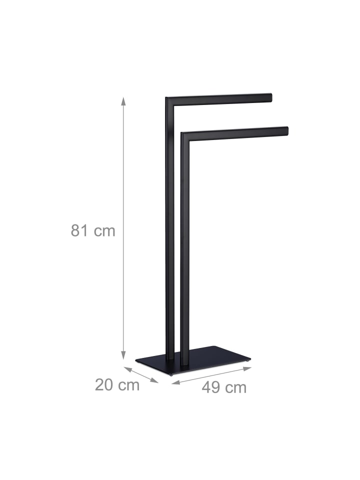 relaxdays Handtuchständer in Schwarz - (B)49 x (H)81 x (T)20 cm günstig kaufen onesize