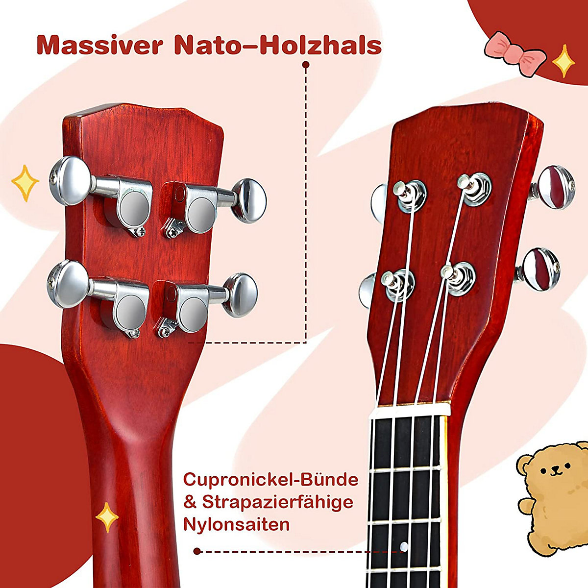 4 Saiten Banjo 24 Zoll mit Stimmgerät Ukulele