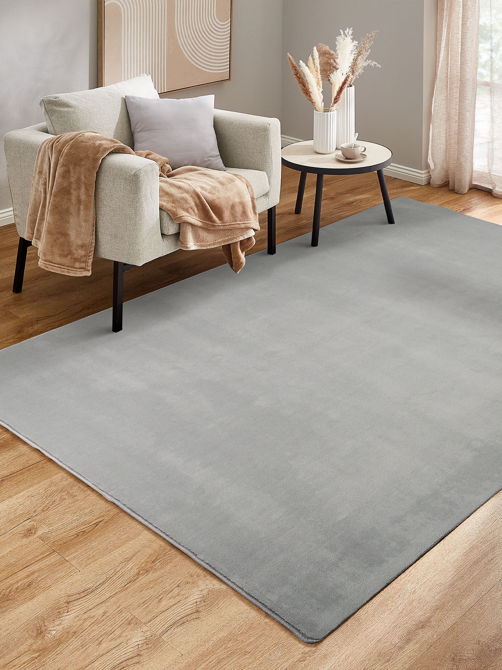 Fairbanks Hochflor-Teppich, Silber