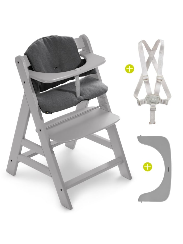Hauck Hochstuhl Alpha Plus Grau im Sparset inkl. Sitzkissen in grau,schwarz günstig kaufen onesize