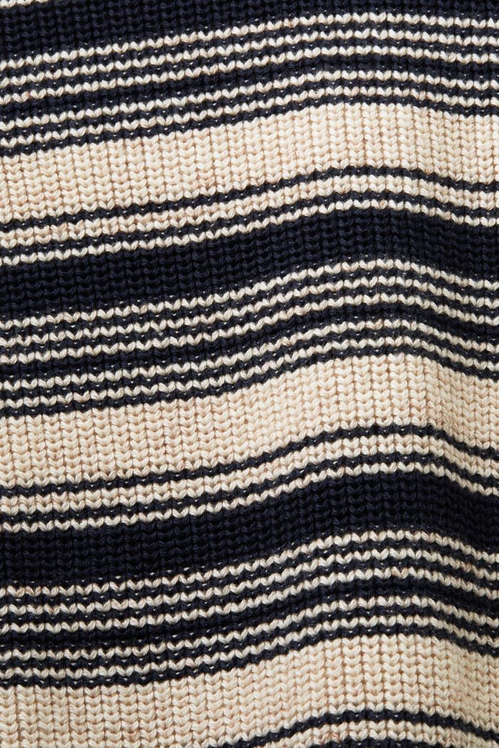 Gestreifter Rundhals-Pullover, 100 % Baumwolle