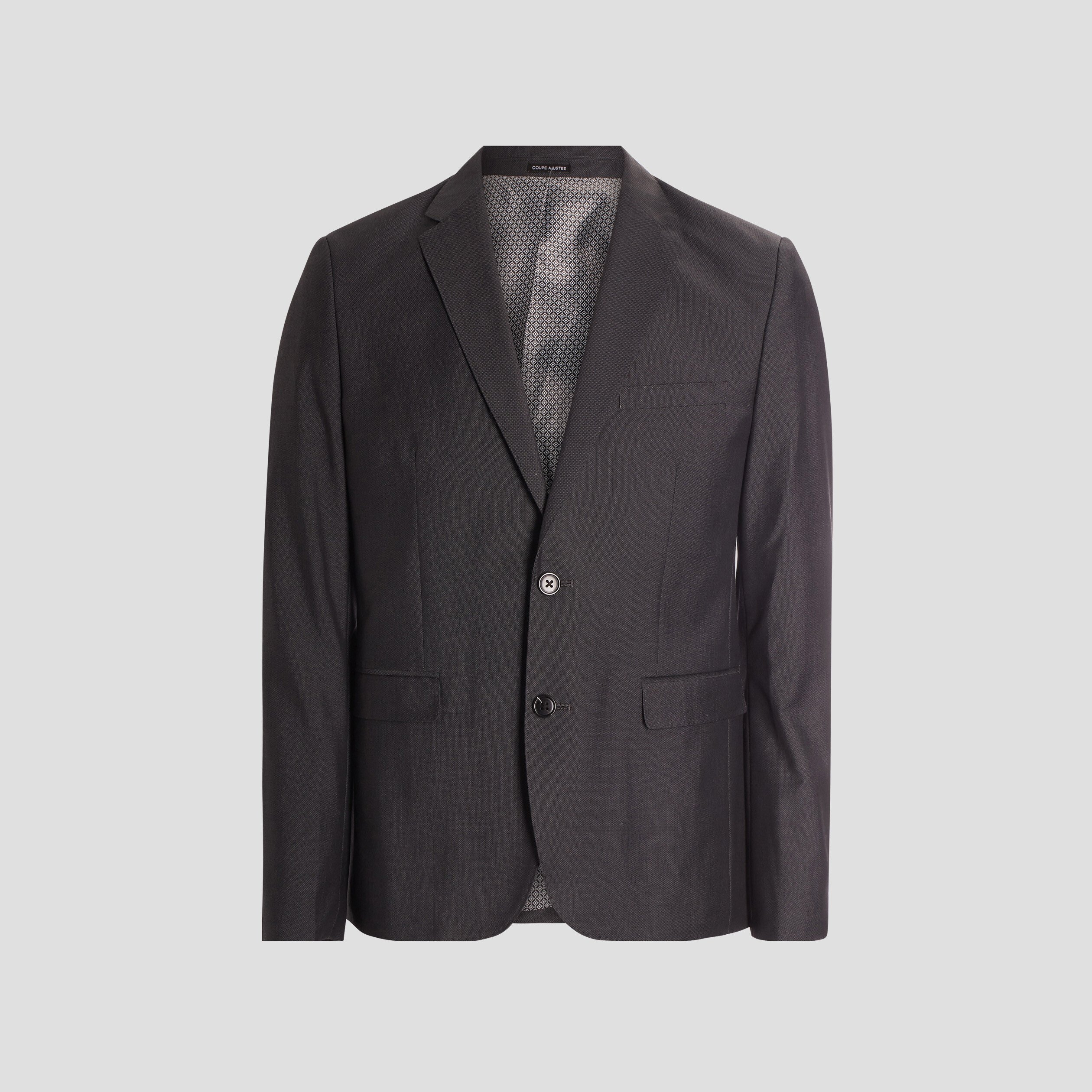 Veste ajustée boutonnée gris foncé homme | La Halle