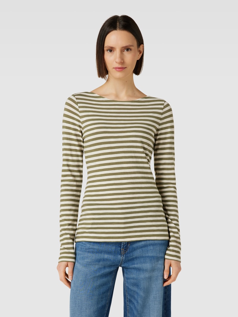 Longsleeve mit Streifenmuster in olivgrün