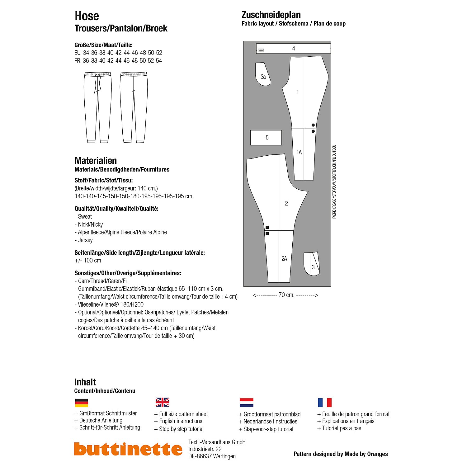 buttinette Schnitt 