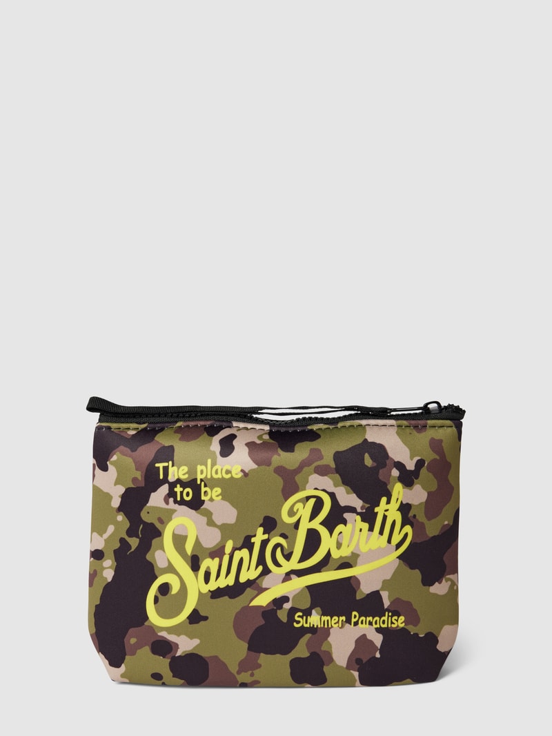 Kulturtasche mit Allover-Muster Modell 'ALINE SPONGE' in khaki