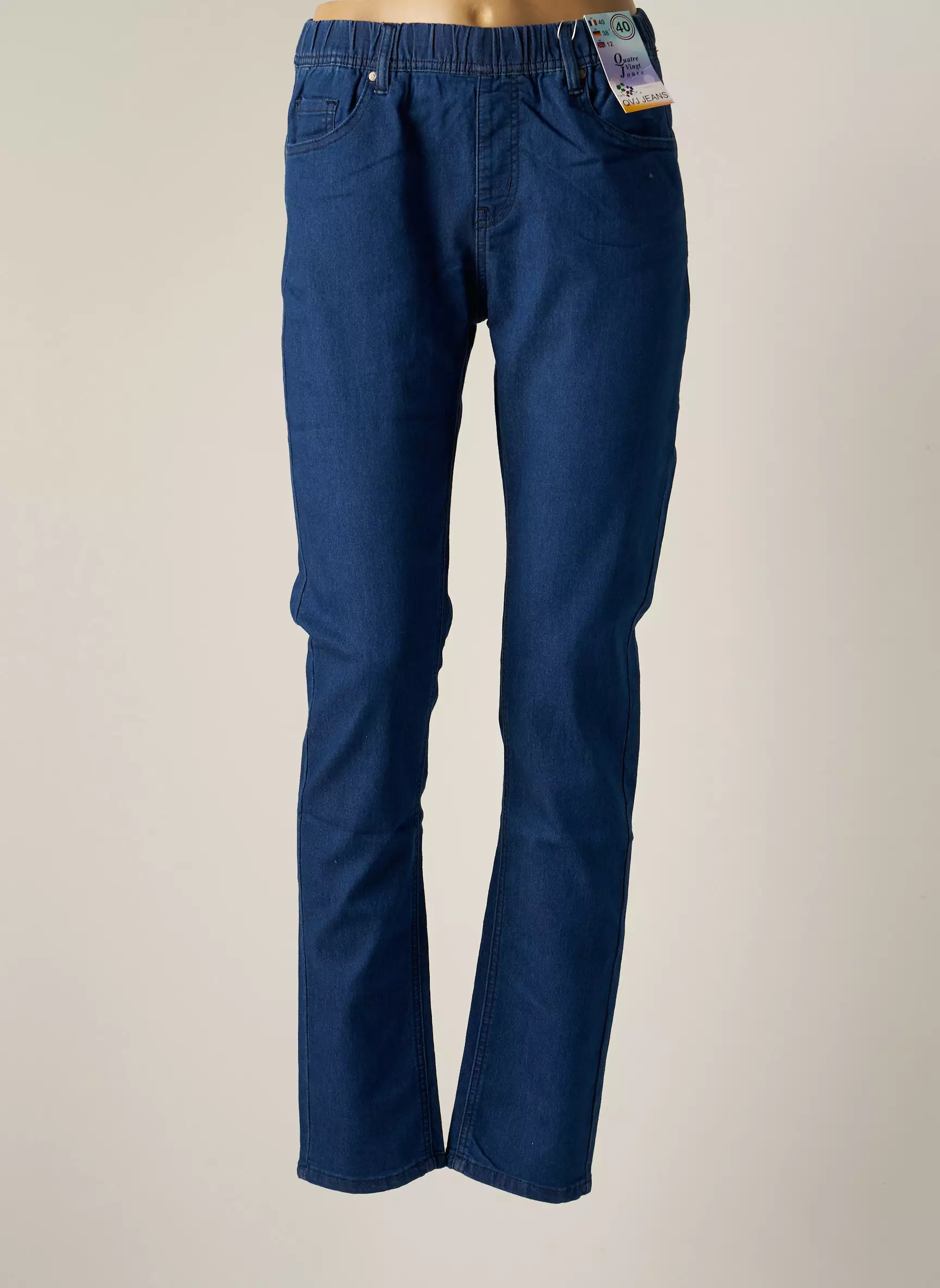 Quatre Vingt Jours Jeans Coupe Slim Femme couleur bleu